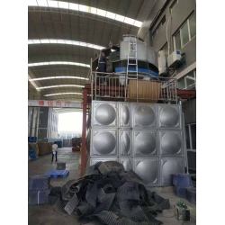 四川简阳200T圆形冷却塔布水器及填料更换维修现场